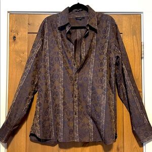 Ted Baker Size 5 Mens Shirt Button Down Long Sleeve Cotton Casual Date Night